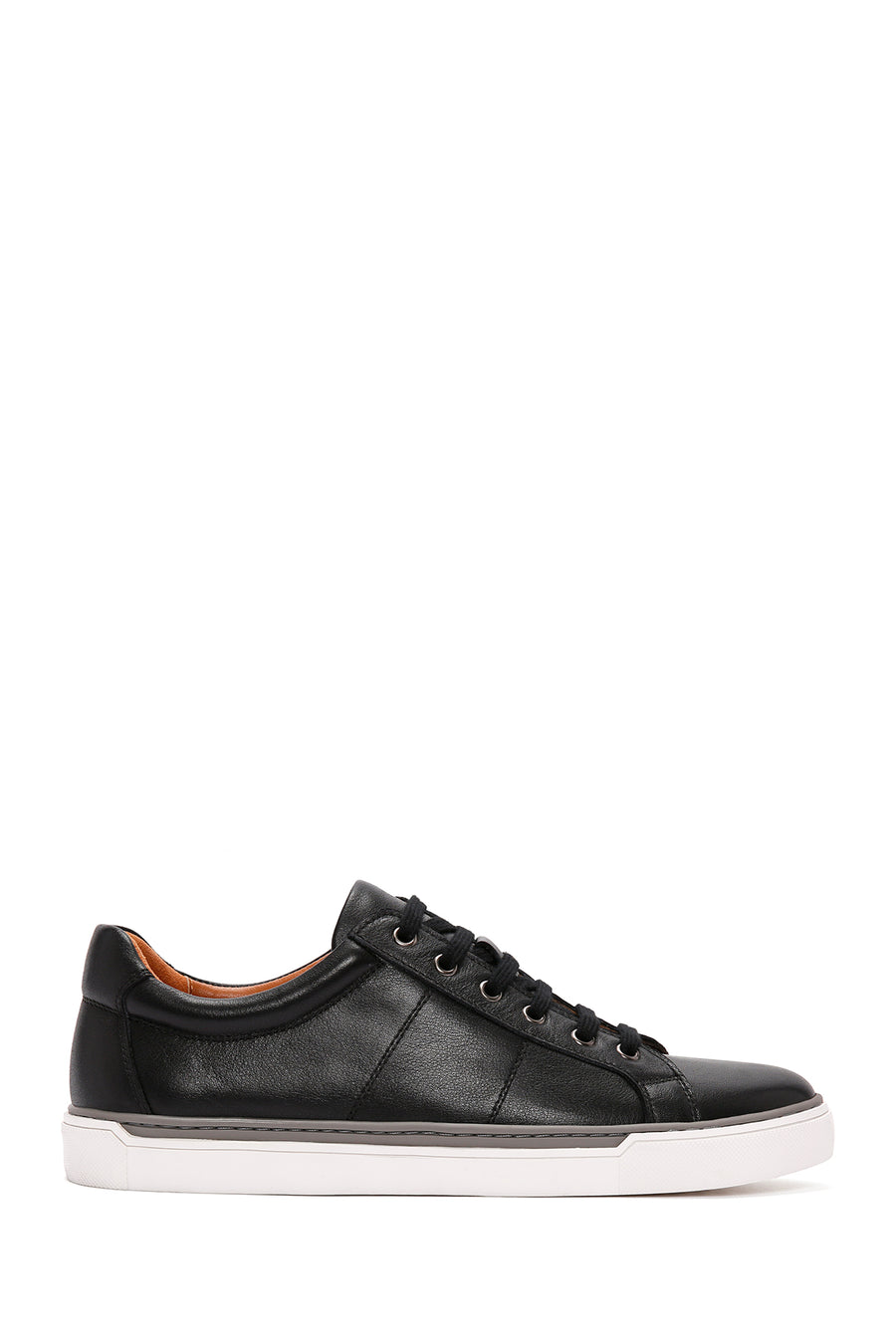Erkek Siyah Bağcıklı Deri Sneaker 24SFD691318 | Derimod
