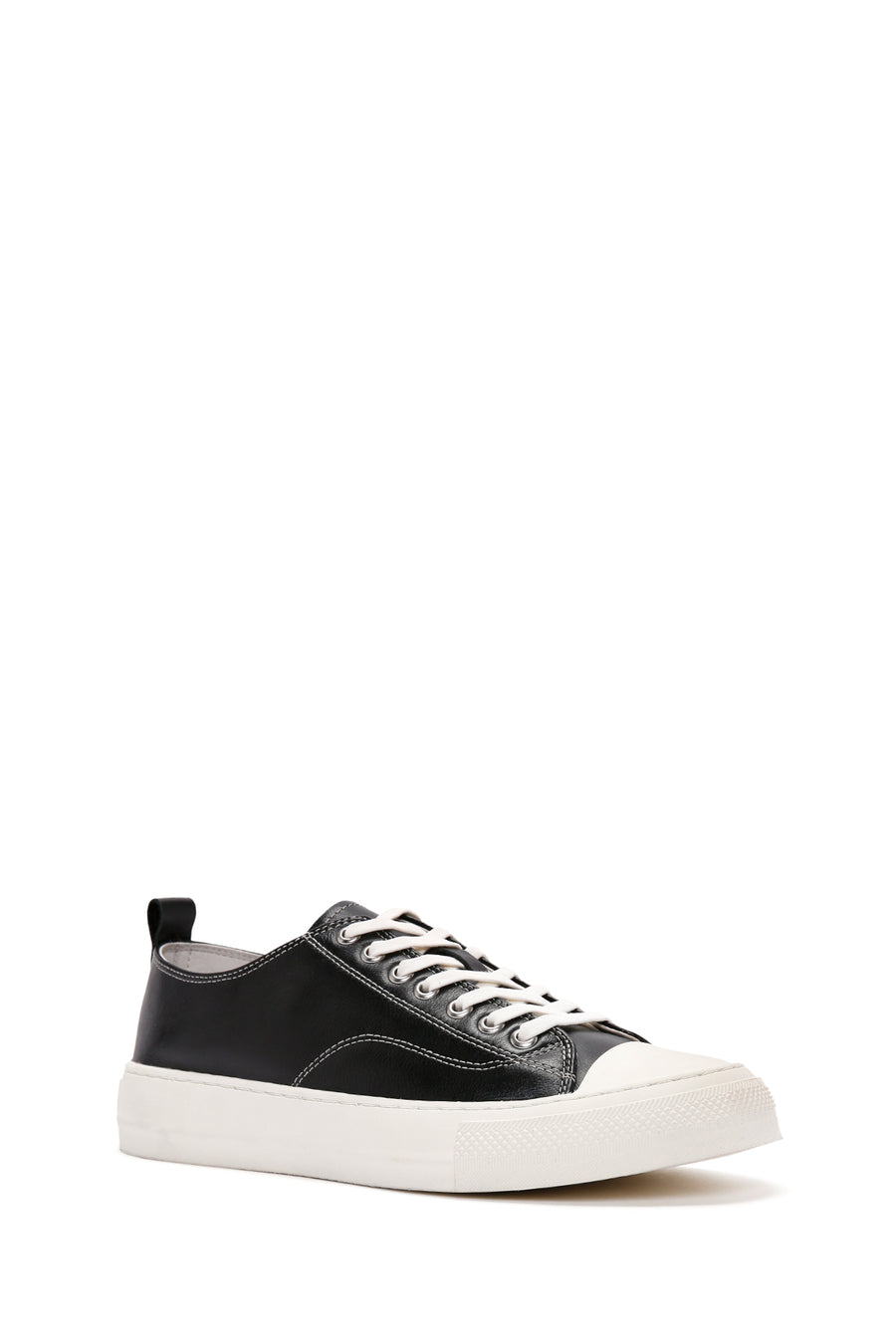 Erkek Siyah Bağcıklı Deri Sneaker