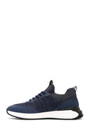Derimod Zero Men's Blue Lace-Up Thick Sole Fabric Sneaker | Derimod