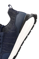 Derimod Zero Men's Blue Lace-Up Thick Sole Fabric Sneaker | Derimod