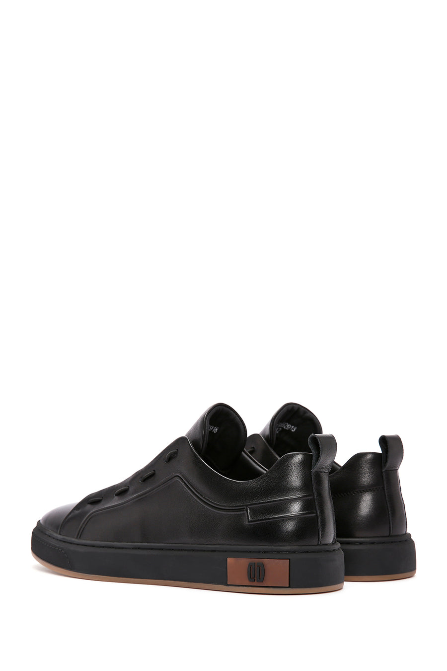 Men's Black Lace-up Leather Sneaker