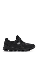 Derimod Zero Men's Black Thick Soled Fabric Sneaker | Derimod