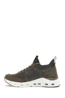 Derimod Zero Men's Beige Thick-Soled Lace-Up Fabric Sneakers | Derimod