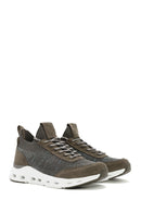 Derimod Zero Men's Beige Thick-Soled Lace-Up Fabric Sneakers | Derimod
