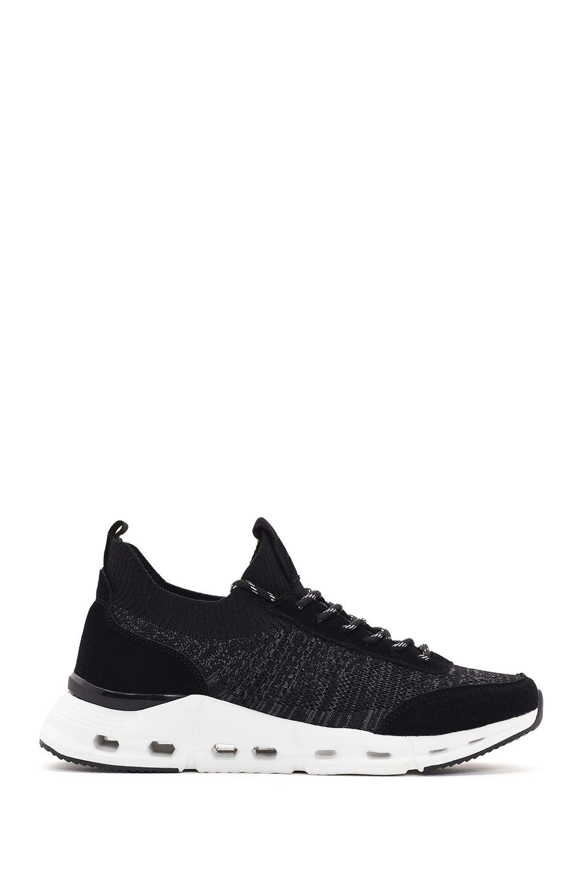 Derimod Zero Men's Black Thick-Soled Laced Fabric Sneaker 24SFD69346F | Derimod
