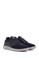 Men's Navy Blue Fabric Sneakers | Derimod