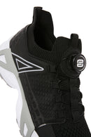Men's Black Lacing Mechanism Thick Sole Leather Sneaker | Derimod