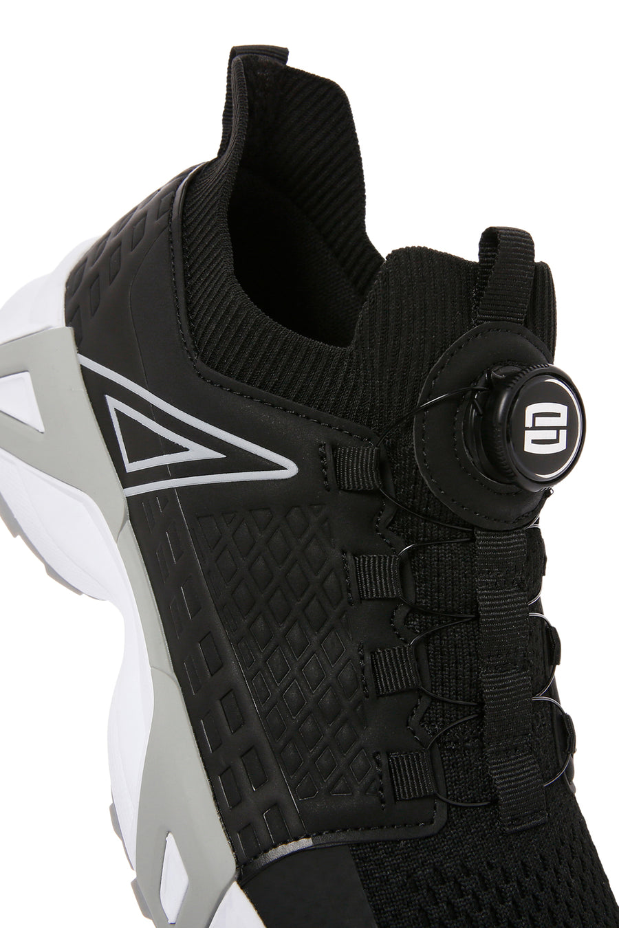 Men's Black Lacing Mechanism Thick Sole Leather Sneaker