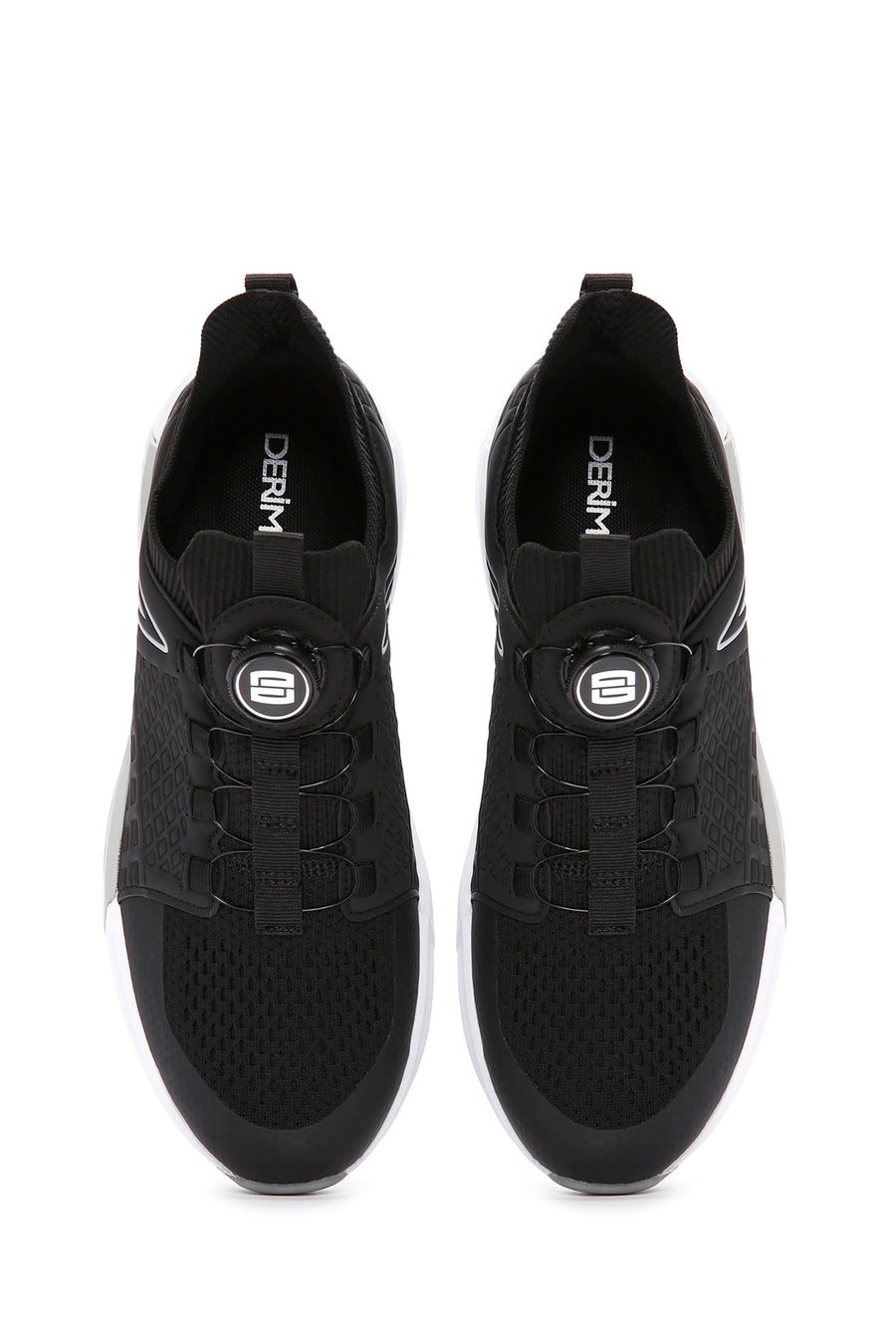 Men's Black Lacing Mechanism Thick Sole Leather Sneaker