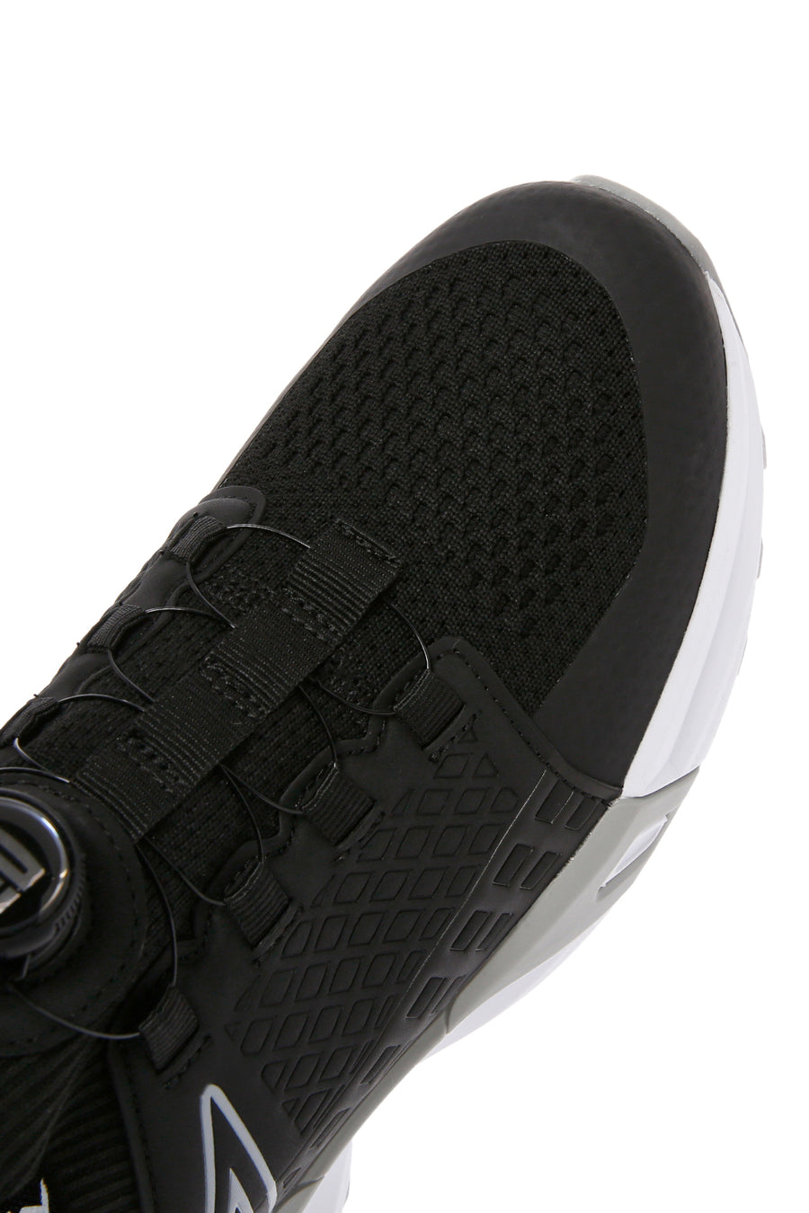 Men's Black Lacing Mechanism Thick Sole Leather Sneaker