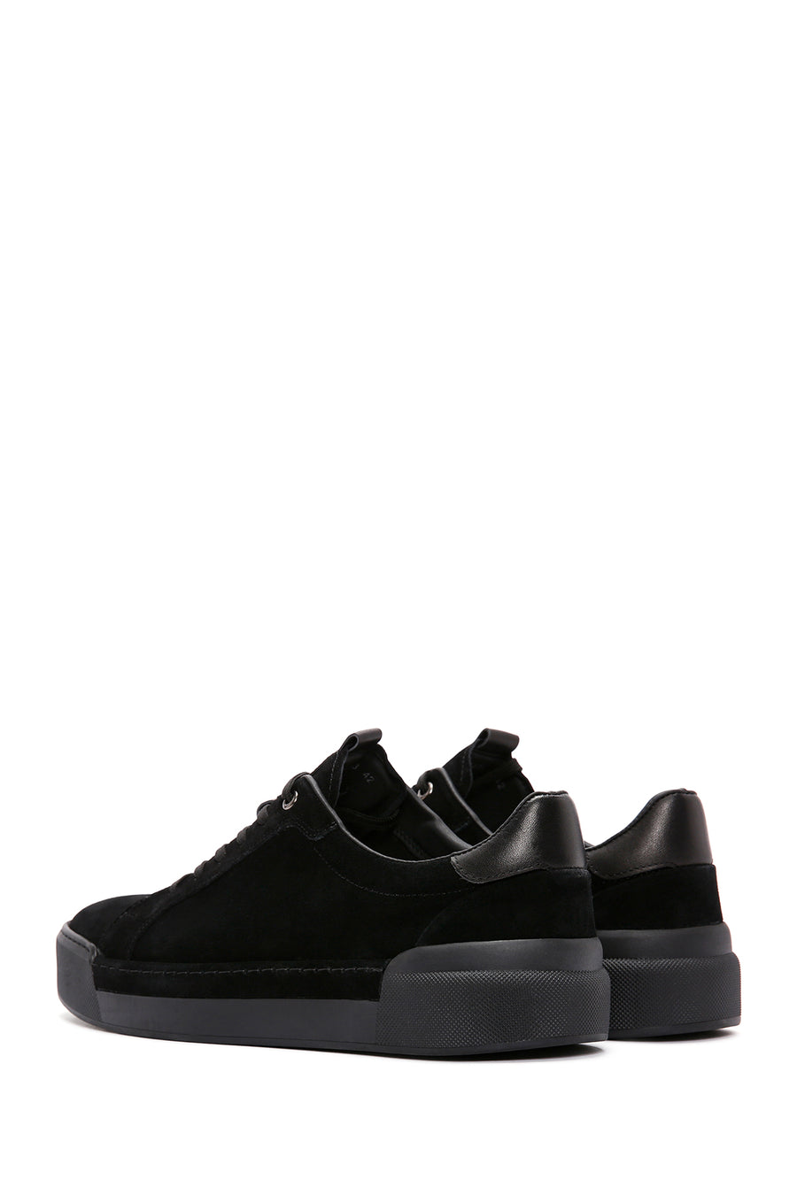 Men's Black Lace-up Leather Sneaker