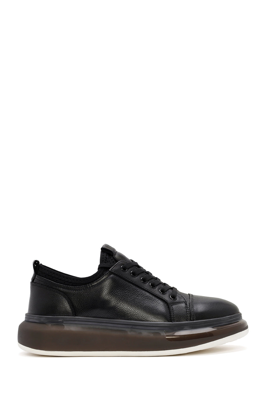 
Men's Black Thick Sole Lace-Up Leather Sneaker
 24SFD695118 | Derimod