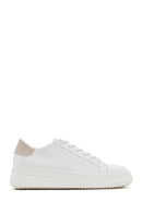 Kadın Beyaz Bağcıklı Kalın Topuklu Sneaker | Derimod