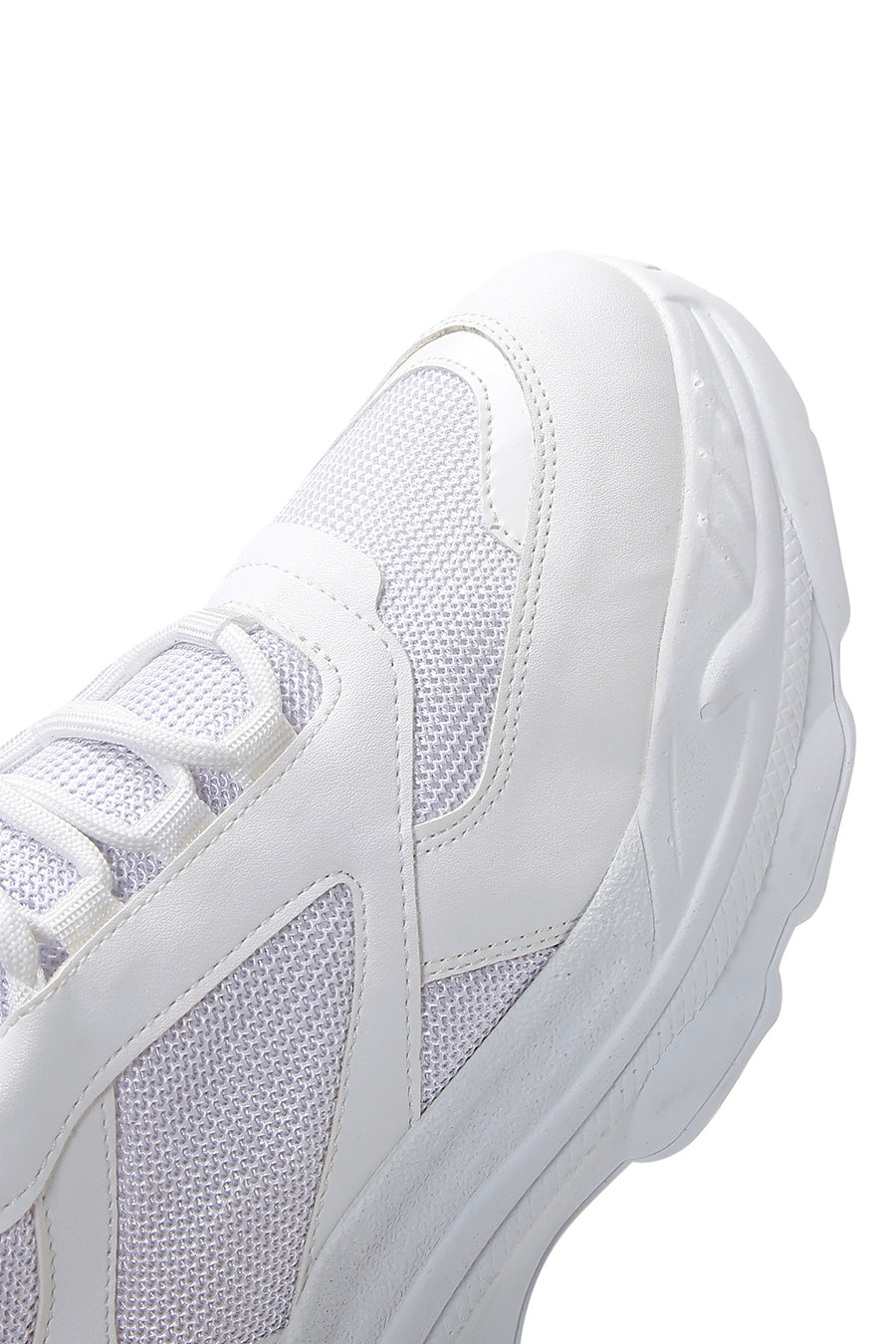 Women's White Thick Soled Sneaker