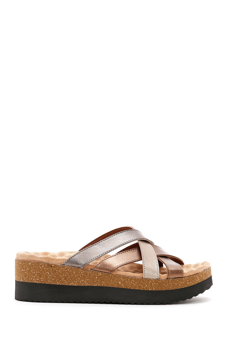Women's Bronze Thick Soled Comfort Slippers 24SFE235114 | Derimod