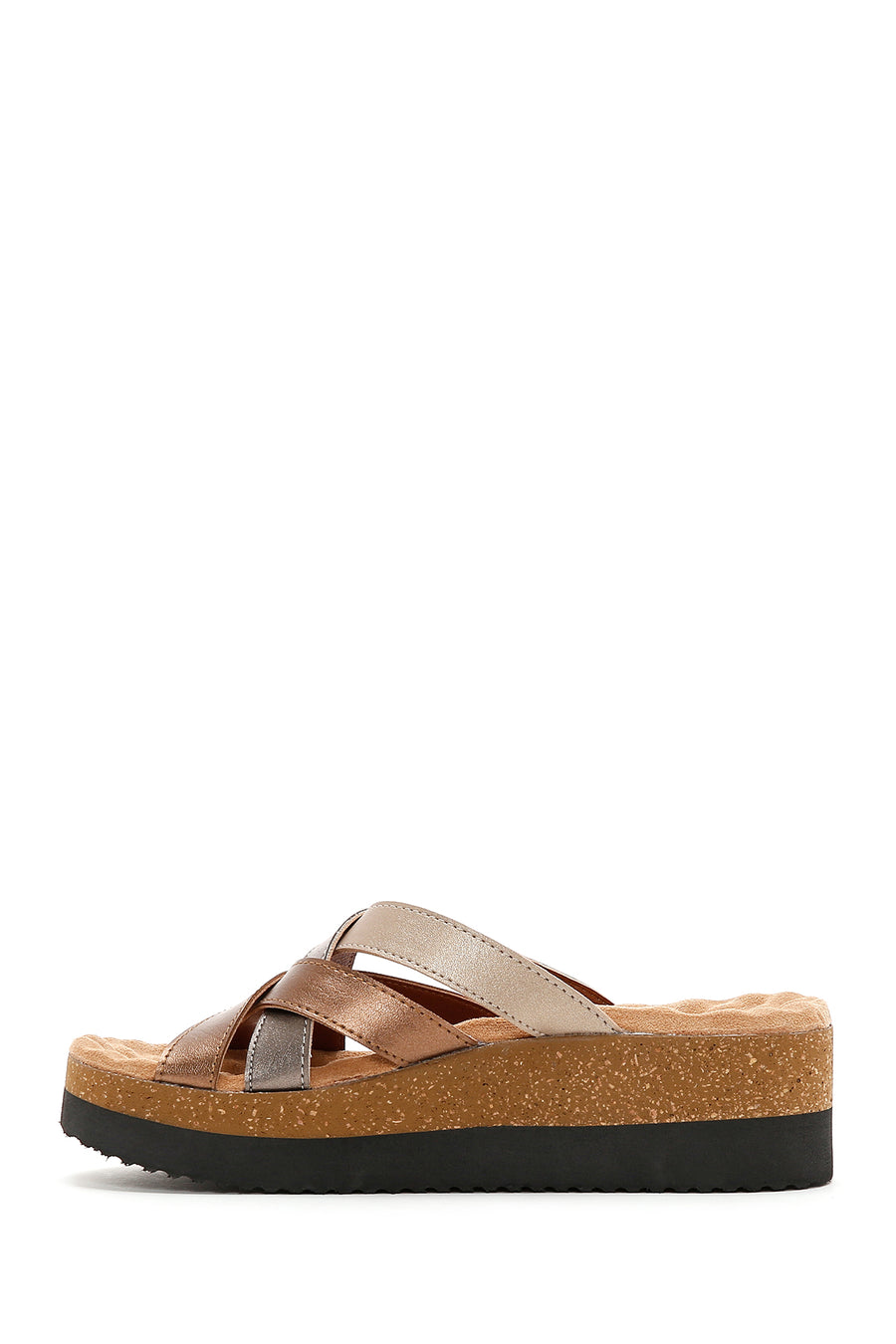Women's Bronze Thick Soled Comfort Slippers