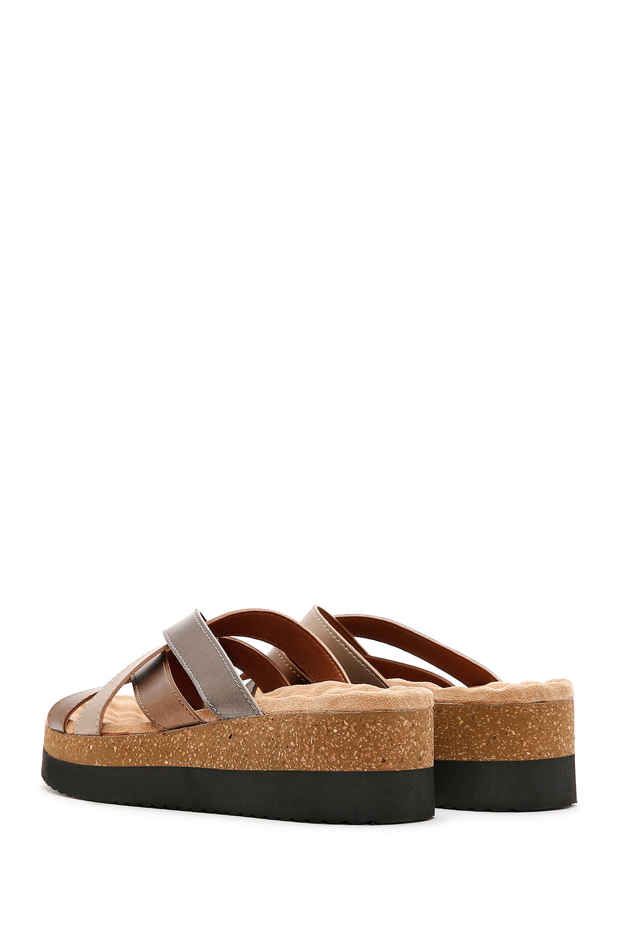 Women's Bronze Thick Soled Comfort Slippers