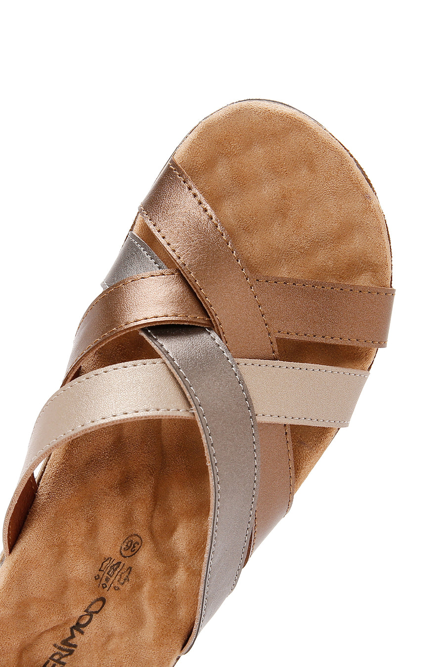 Women's Bronze Thick Soled Comfort Slippers