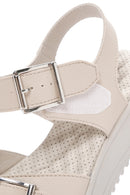 Women's Cream Thick-Soled Comfort Sandals with Ankle Strap | Derimod