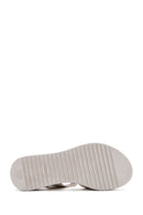 Women's Cream Thick-Soled Comfort Sandals with Ankle Strap | Derimod