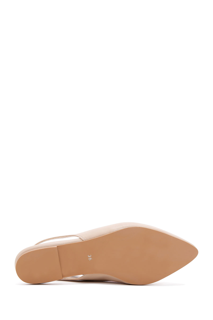 Women's Beige Open-Back Ballerinas