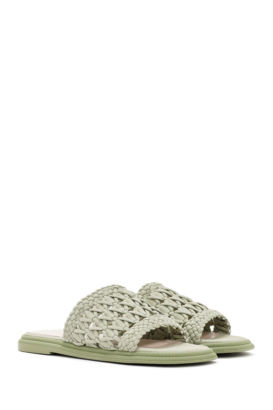 Women's Green Knitted Slippers