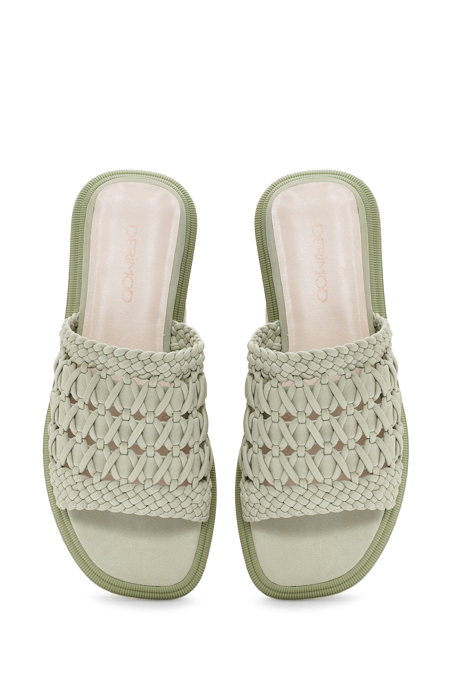 Women's Green Knitted Slippers