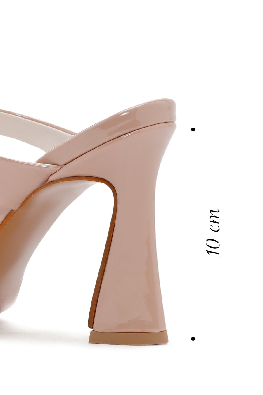 Women's Pink Heeled Patent Leather Slippers