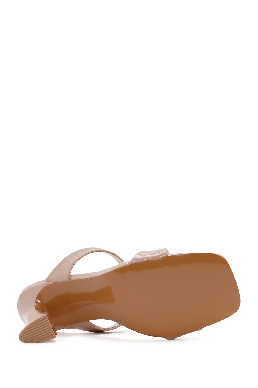 Women's Pink Heeled Patent Leather Slippers
