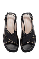Women's Black Strappy Sandals | Derimod