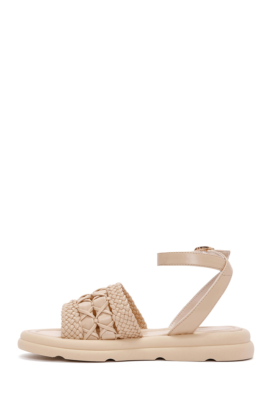 Women's Cream Ankle Strap Sandals