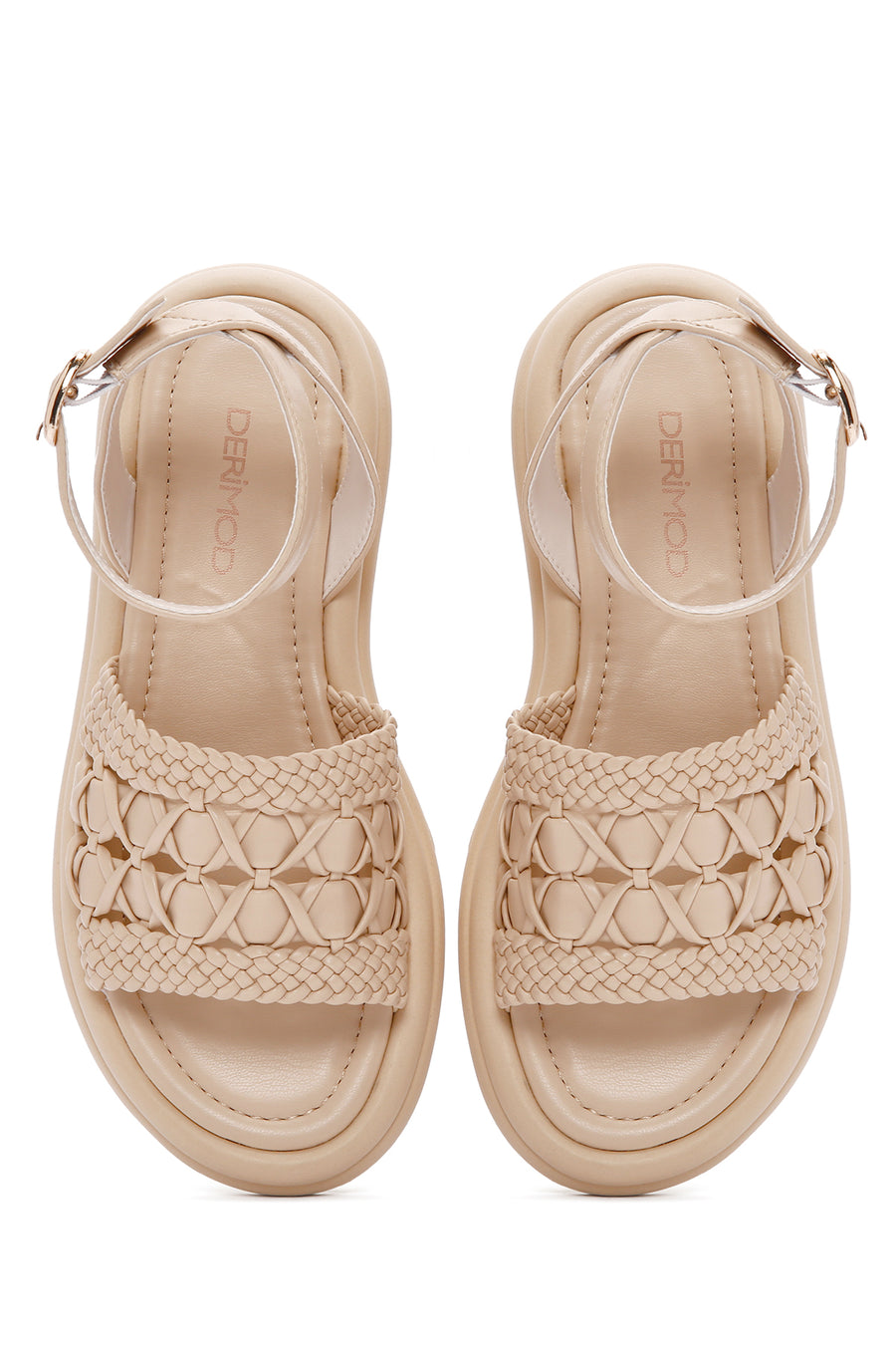 Women's Cream Ankle Strap Sandals