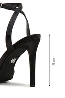 Women's Black Ankle Strap Stone Thin Heel Sandals | Derimod