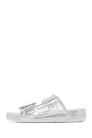 Women's Transparent Double Buckle Stone Slippers | Derimod