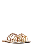Women's Gold Stone Flip Flops | Derimod