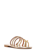 Women's Gold Stone Flip Flops | Derimod