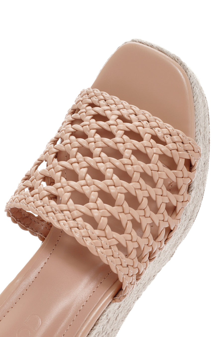 Women's Beige Wedge Heeled Slippers