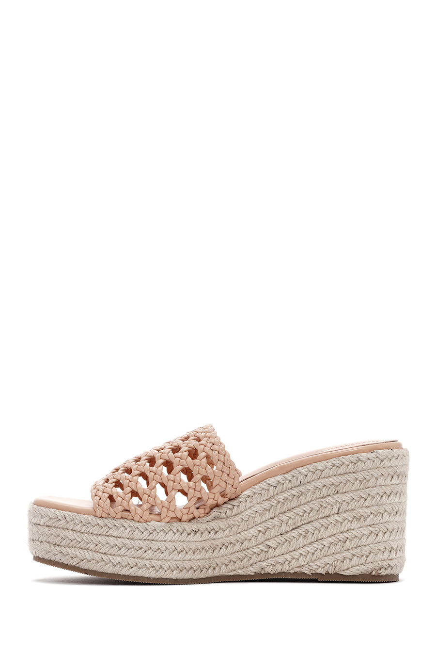 Women's Beige Wedge Heeled Slippers
