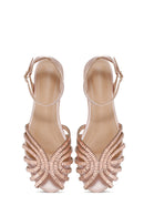 Women's Pink Ankle Strap Stone Sandals | Derimod