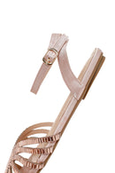 Women's Pink Ankle Strap Stone Sandals | Derimod