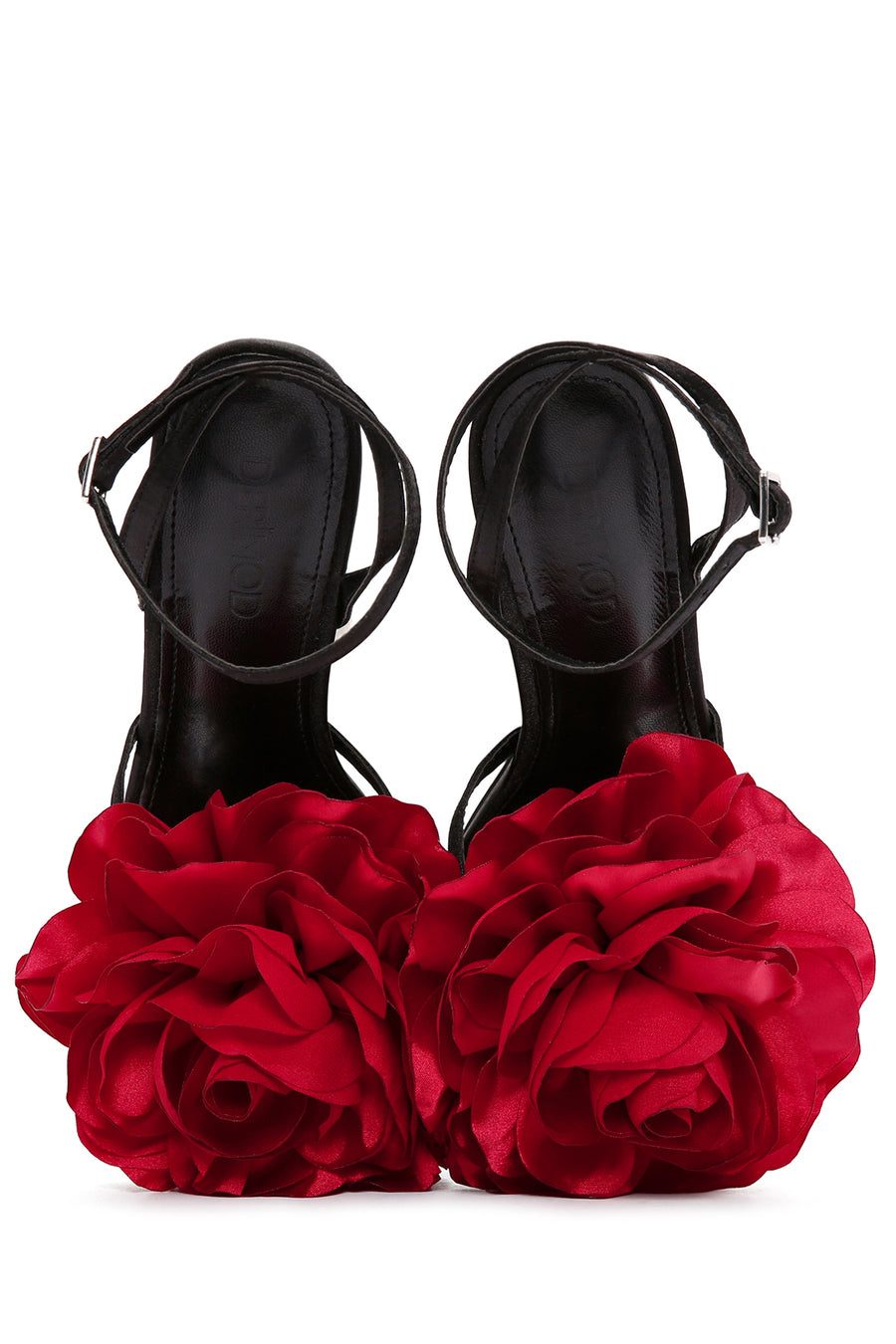 Women's Black Ankle Strap Accessory Detailed Thin Heel Sandals