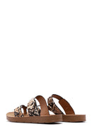 Women's Brown Double Buckle Flip Flops | Derimod