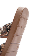 Women's Brown Double Buckle Flip Flops | Derimod