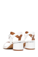 Women's White Ankle Strap Heeled Sandals | Derimod