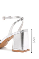 Women's Silver Ankle Strap Heeled Sandals | Derimod