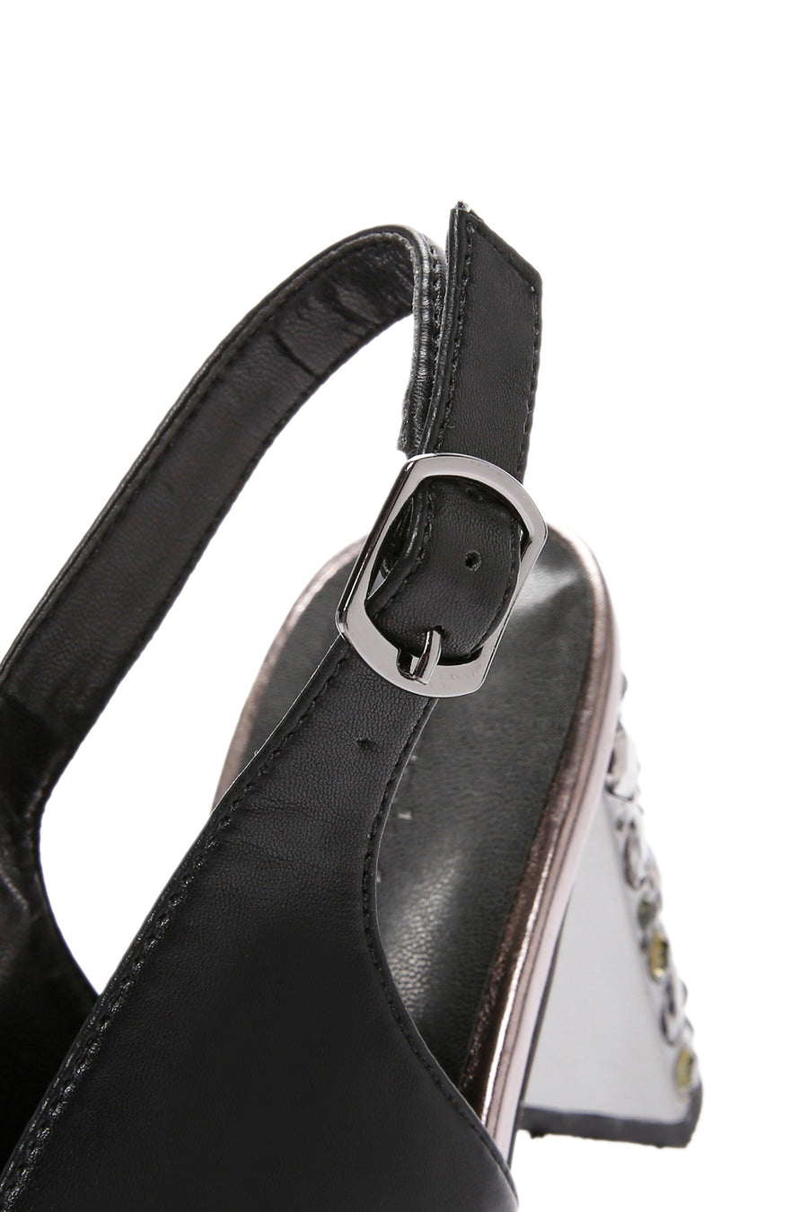 Women's Black Thick Heeled Sandals