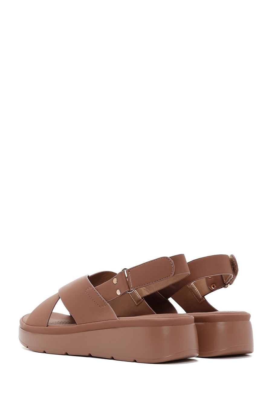 Kadın Taba Bilekten Bantlı Comfort Sandalet