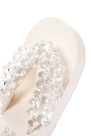 Women's White Jelly Filled Heeled Slippers | Derimod