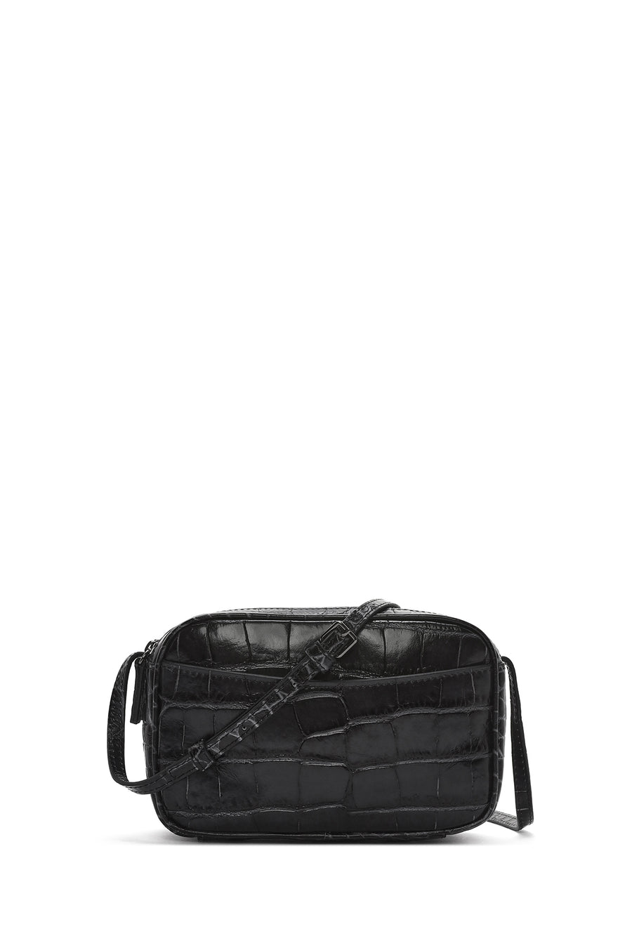 Women's Black Printed Mini Leather Crossbody Bag 24WBD2306E3 | Derimod