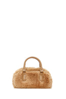 Women's Beige Long Strap Accessory Detailed Plush Mini Handbag | Derimod